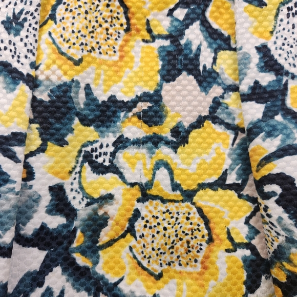 H&M Floral Print Flare Pleated Women's Midi Skirt Yellow Green Size 8 - Picture 10 of 14